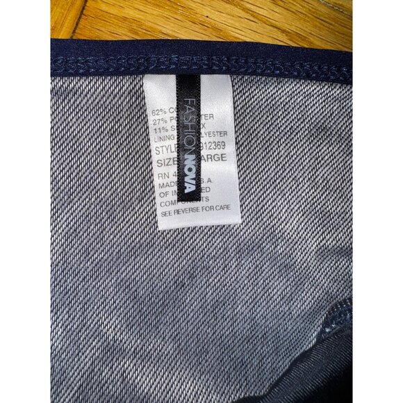 Fashion Nova Blue Jean Look Triangle Bikini Size XL Sexy Denim‎ Beach Swimsuit - Picture 5 of 6